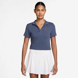 Court Heritage Crop Polo Damen-Blaugrau