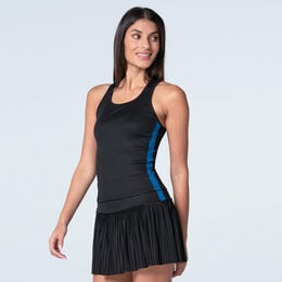 Racer Rib Tank-Top Damen-Schwarz