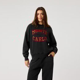 Studio Oversized Sweatshirt Damen - schwarz, rot