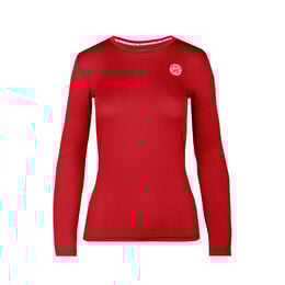 Mina Tech Roundneck Longsleeve Mädchen - dunkelrot, 