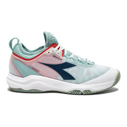Speed Blushield Fly 4 + Sandplatzschuh Damen-Weiß,Mint