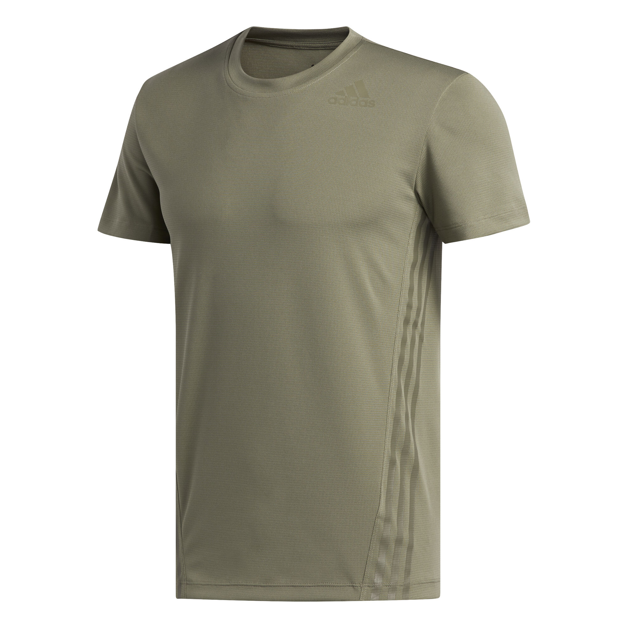 adidas Aero 3-Stripes T-Shirt Herren - Oliv, Dunkelgrau ...