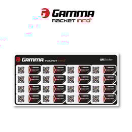 Gamma Racket Info Internationale Version Besaitungsaufkleber 16er Pack-Schwarz