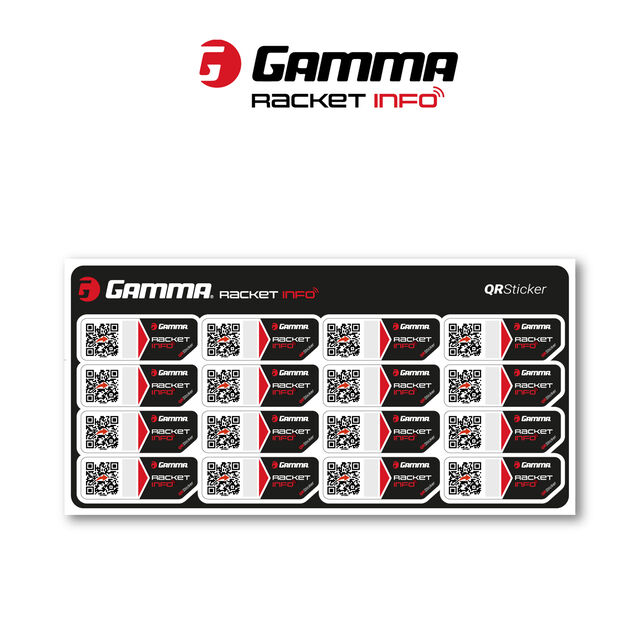 Gamma Racket Info, 16 QR Sticker Professiona