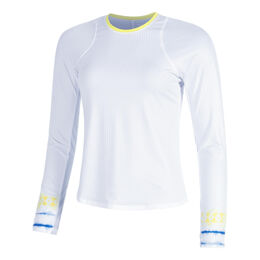 Shibori Wave Longsleeve Damen-Weiß