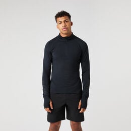 Borg Midlayer Half Zip Sweatshirt Herren-Schwarz
