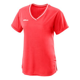 II V-Neck T-Shirt Damen - koralle, 