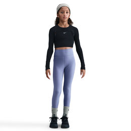Dri-FIT One All Over Print Tight M&auml;dchen - blaugrau, wei&szlig;