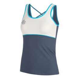 Net Tank-Top Damen-Dunkelblau,Wei&szlig;