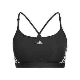 Aeroreact Low-Support 3 Stripes Sport-BH Damen-Schwarz
