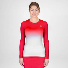 Crew Gradiant Longsleeve Damen-Rot,Wei&szlig;
