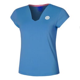 Spike V-Neck T-Shirt Damen-Blau