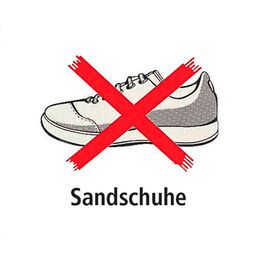 Schild Sandschuhe verboten