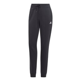 Essentials Linear French Terry Cuffed Trainingshose Damen-Schwarz,Weiß
